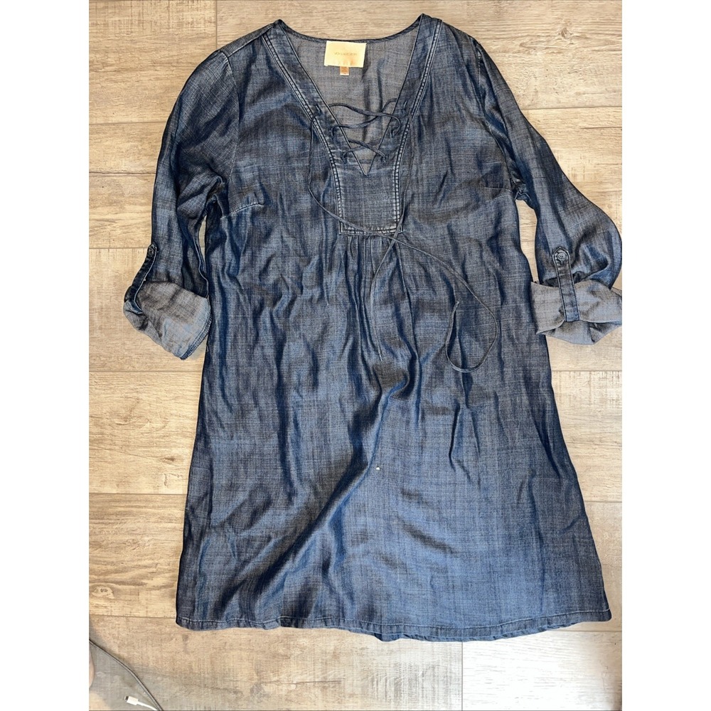 Anthropologie Skies‎ are Blue Denim Tunic Dress Boho Womens Sz Med